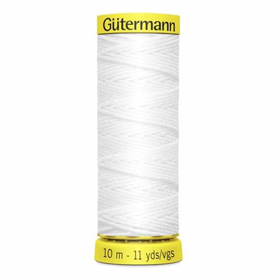 Elastic Thread - White Gutermann